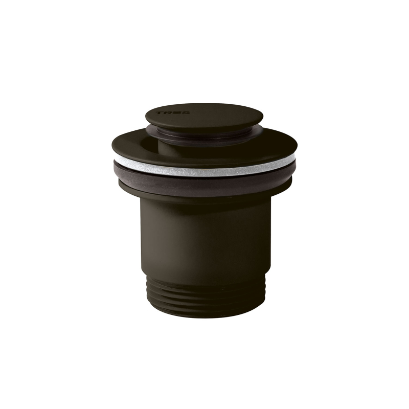 Click-clack Simple-rapid do umywalki z opcją zawsze otwartą czarny brąz TRES 24284020KMB