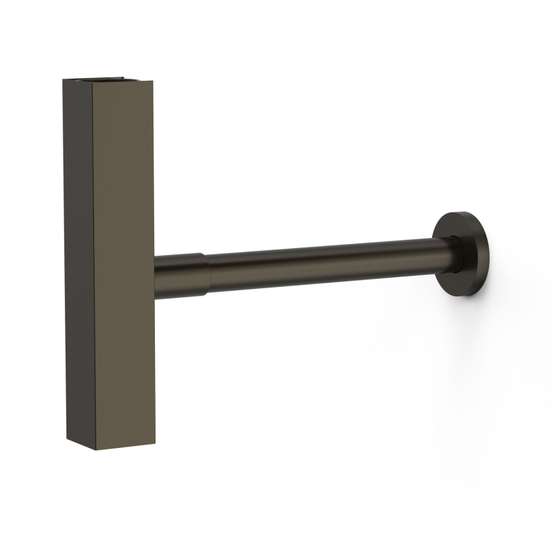 Syfon teleskopowy kwadratowy z odpływem do umywalki z możliwością rewizji czarny brąz TRES 10710342KMB