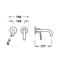 Elementy zewnętrzne do podtynkowego korpusu baterii umywalkowej FUJI czarny brąz TRES 28130021KMB