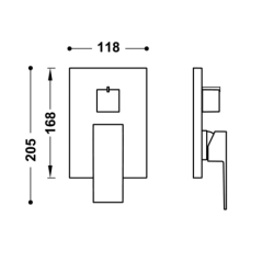 Elementy zewnętrzne do podtynkowego korpusu 2-drożnego RAPID-BOX czarny brąz TRES 10628110KMB