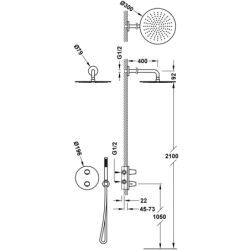 Zestaw baterii termostatycznej podtynkowej 2-drożnej prysznicowej THERM-BOX czarny brąz TRES 28135004KMB