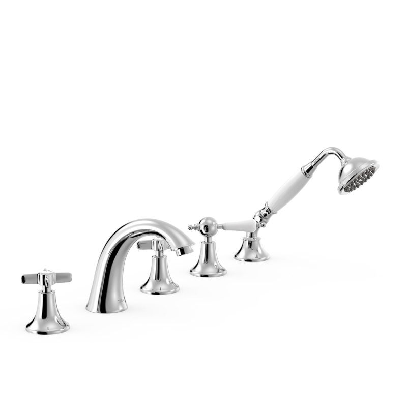 Bateria dwuuchwytowa z montażem na krawędzi wanny TRES CLASIC chrom TRES 24214602