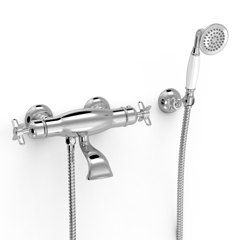 Bateria termostatyczna naścienna wannowa i prysznicowa TRES CLASIC chrom TRES 24217409