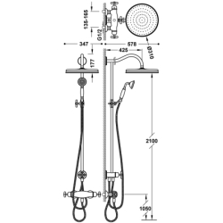 Zestaw baterii termostatycznej naściennej 2-drożnej prysznicowej TRES CLASIC chrom TRES 24219501