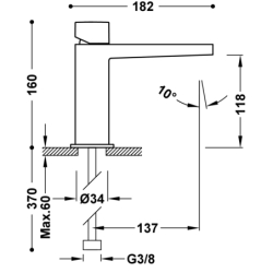 Bateria jednouchwytowa umywalkowa z automatycznym spustem SLIM chrom TRES 20210302D