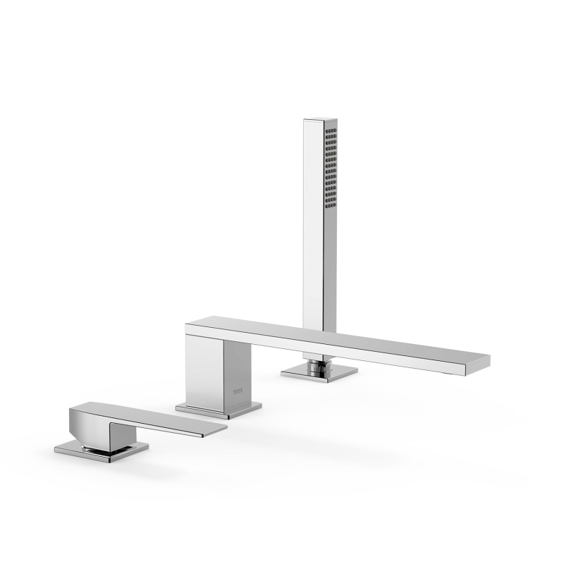 Bateria jednouchwytowa z montażem na krawędzi wanny SLIM chrom TRES 20216101
