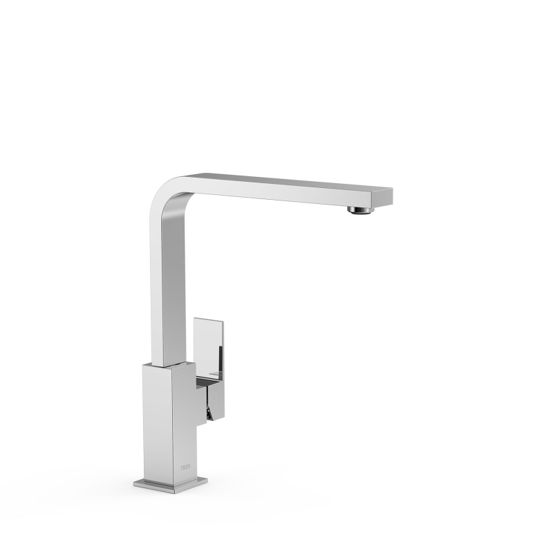 Wysoka bateria jednouchwytowa umywalkowa z boczną dźwignią CUADRO chrom TRES 106604