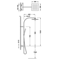Zestaw baterii jednouchwytowej naściennej 2-drożnej prysznicowej-0 CUADRO chrom TRES 719101