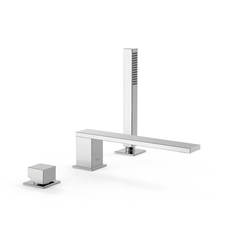 Bateria jednouchwytowa z montażem na krawędzi wanny-0 CUADRO chrom TRES 616104