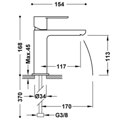 Bateria jednouchwytowa umywalkowa z automatycznym spustem LOFT chrom TRES 20010101D
