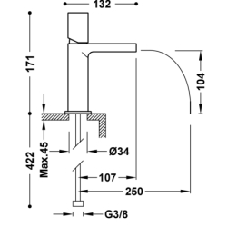 Bateria jednouchwytowa umywalkowa LOFT chrom TRES 20011002