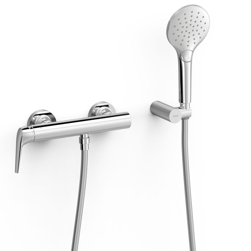 Bateria jednouchwytowa ścienna prysznicowa FUJI chrom TRES 28116701