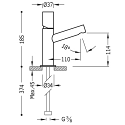 Bateria jednouchwytowa umywalkowa- MAX chrom TRES 6110301