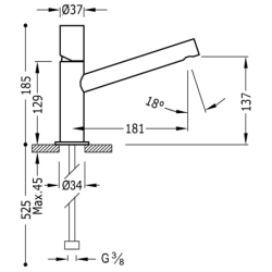 Bateria jednouchwytowa umywalkowa- MAX chrom TRES 6120301
