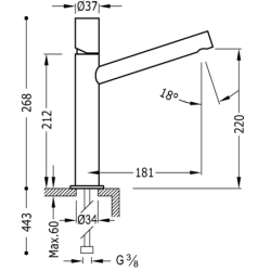 Wysoka bateria jednouchwytowa umywalkowa- MAX chrom TRES 6120601