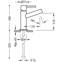 Bateria jednouchwytowa umywalkowa- MAX chrom TRES 6210301