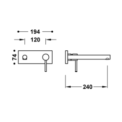 Elementy zewnętrzne do podtynkowego korpusu baterii umywalkowej- MAX chrom TRES 6230032