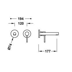 Elementy zewnętrzne do podtynkowego korpusu baterii umywalkowej- MAX chrom TRES 6230021