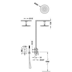 Zestaw baterii jednouchwytowej podtynkowej 2-drożnej Rapid-box prysznicowej- MAX chrom TRES 6228003