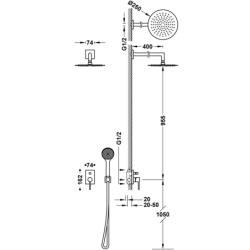 Zestaw baterii jednouchwytowej podtynkowej 2-drożnej prysznicowej- MAX chrom TRES 6298004