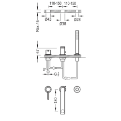 Bateria jednouchwytowa z montażem na krawędzi wanny- MAX chrom TRES 6216103