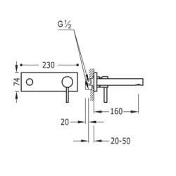 Bateria jednouchwytowa podtynkowa umywalkowa LEX-ALP chrom TRES 20321001