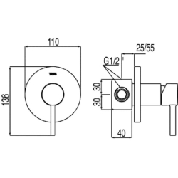 Bateria jednouchwytowa podtynkowa 1-drożna prysznicowa LEX-ALP chrom TRES 20317701