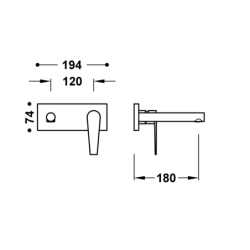 Elementy zewnętrzne do podtynkowego korpusu baterii umywalkowej CLASS chrom TRES 20530031