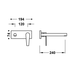 Elementy zewnętrzne do podtynkowego korpusu baterii umywalkowej CLASS chrom TRES 20530032