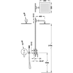Zestaw baterii jednouchwytowej podtynkowej 2-drożnej Rapid-box prysznicowej CLASS chrom TRES 20528004