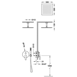 Zestaw baterii jednouchwytowej podtynkowej 2-drożnej Rapid-box prysznicowej CLASS chrom TRES 20528003