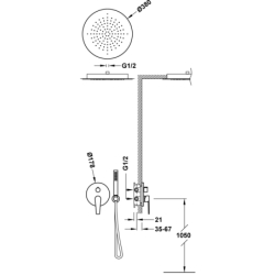 Zestaw baterii jednouchwytowej podtynkowej 2-drożnej Rapid-box prysznicowej CLASS chrom TRES 20528005