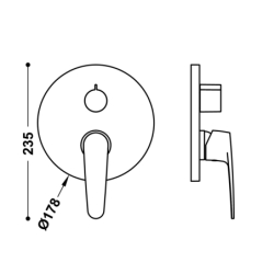 Elementy zewnętrzne do podtynkowego korpusu 2-drożnego RAPID-BOX chrom TRES 20428110