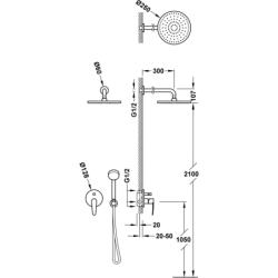 Zestaw baterii jednouchwytowej podtynkowej 2-drożnej prysznicowej FLAT chrom TRES 20418002