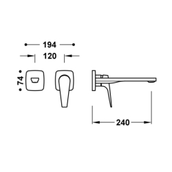 Elementy zewnętrzne do podtynkowego korpusu baterii umywalkowej CANIGÓ PLUS chrom TRES 21830024