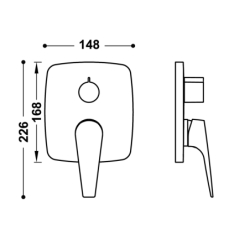 Elementy zewnętrzne do podtynkowego korpusu 2-drożnego RAPID-BOX chrom TRES 21828110