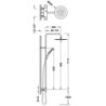 Zestaw baterii termostatycznej naściennej 2-drożnej prysznicowej OVER-WALL chrom TRES 19039316