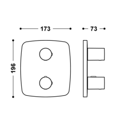 Elementy zewnętrzne do podtynkowego korpusu 2-drożnego THERM-BOX chrom TRES 21725001