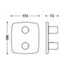 Elementy zewnętrzne do podtynkowego korpusu 2-drożnego THERM-BOX chrom TRES 21725001