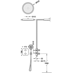 Zestaw baterii termostatycznej podtynkowej 2-drożnej prysznicowej THERM-BOX chrom TRES 21725005