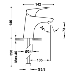 Bateria jednouchwytowa umywalkowa z systemem Tres-duo CANIGÓ chrom TRES 21710301