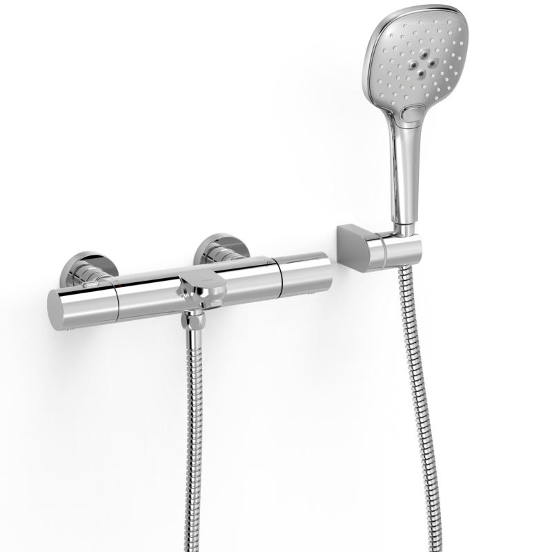 Bateria termostatyczna naścienna wannowa i prysznicowa CANIGÓ chrom TRES 21717419