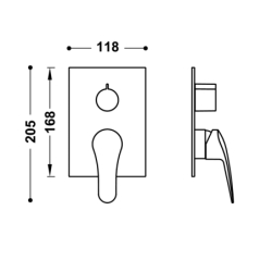 Elementy zewnętrzne do podtynkowego korpusu 2-drożnego RAPID-BOX chrom TRES 21628110