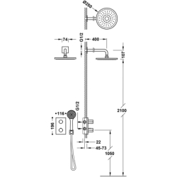 Zestaw baterii termostatycznej podtynkowej 2-drożnej prysznicowej THERM-BOX chrom TRES 21625004