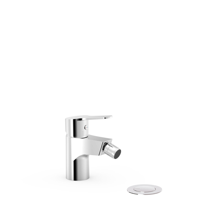 Bateria jednouchwytowa do bidetu z zaworem spustowym Click-clack BASE chrom TRES 21512010D