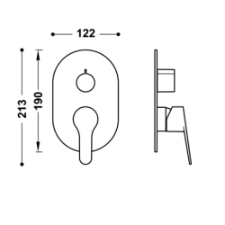 Elementy zewnętrzne do podtynkowego korpusu 2-drożnego RAPID-BOX chrom TRES 21528110