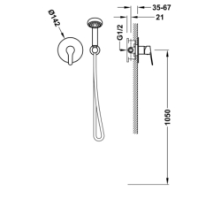 Zestaw baterii jednouchwytowej podtynkowej 1-drożnej Rapid-box prysznicowej BASE chrom TRES 21527702
