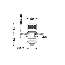 Bateria boczna bez wylewki do bidetu ESE-23 chrom TRES 123125F