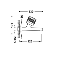 Bateria naścienna 1-drożna do biura lub pralni ESE-23 chrom TRES 123520C