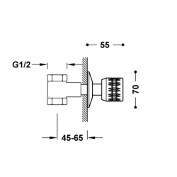 Zawór odcinający podtynkowy 1/2 ESE-23 chrom TRES 123155F